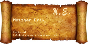 Metzger Erik névjegykártya