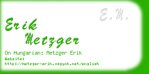 erik metzger business card